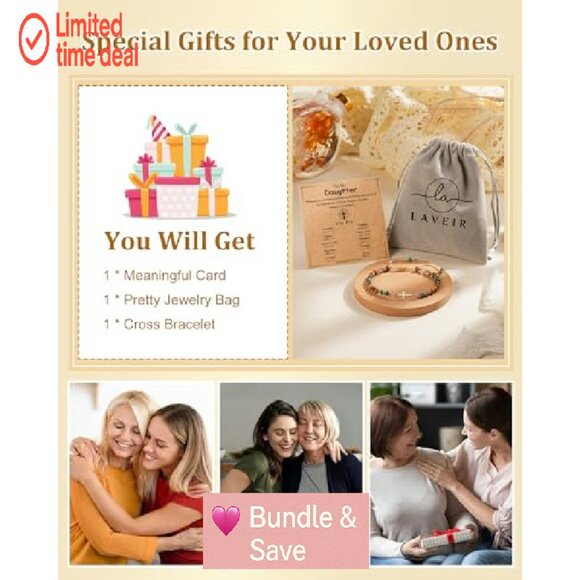 Inspirational Cross Charm Bracelet Adjustable 6.5-10" Stainless Steel - Picture 7 of 8